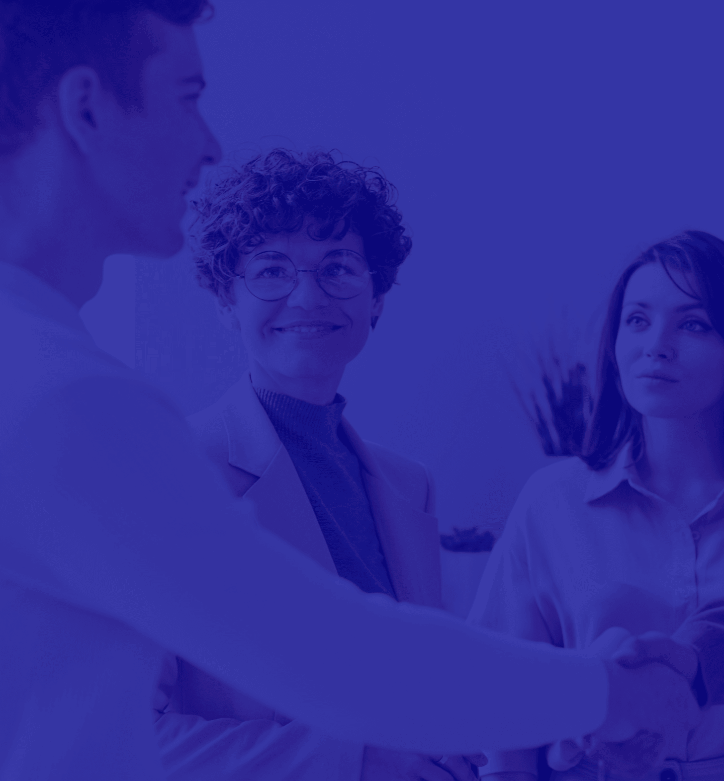 Hintergrundbild Header blau Gruppe Personen Mobil