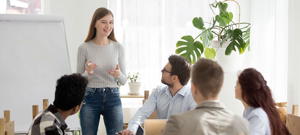 Präsentation vor Gruppe